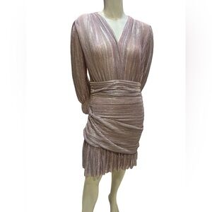 Maje wrap effects lane mini dress Rose Gold 42 US 10